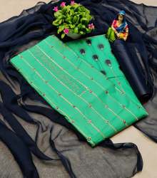 W.H.O Blue Cotton Dress Material