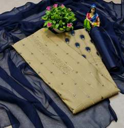 W.H.O Green Cotton Dress Material