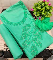 Zeel Green Cotton Dress Material