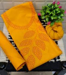 Zeel Yellow  Cotton Dress Material