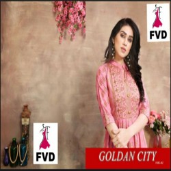 fashion valley dresses (FVD)new catlouge.GOLDEN CITY   heavy reyon long gown