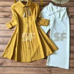 Fancy Plain Palazzo Kurti Set 
