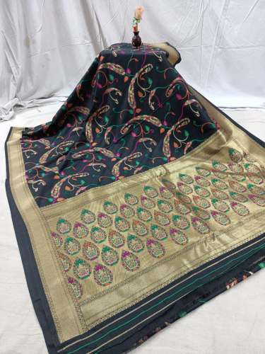 Buy Fancy Banarasi Pure Silk Zari Saree  by hamna silk