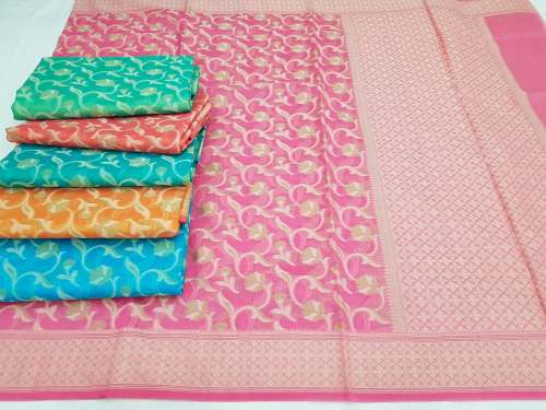 Designer Fancy Cotton Resham Jaal Saree For Womens