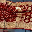 Exclusive Banarasi Beautiful Butti Semi Georgette Saree thumb 5