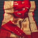 Exclusive Banarasi Handwoven Kora Organza Butta Saree thumb 8