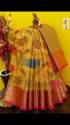 Exclusive Banarasi kora Muslin multi jaal saree thumb 2