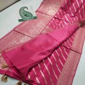 Exclusive Banarasi Semi Georgette Aada Stripe Design Saree For Women  thumb 6