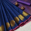 Exclusive Banarasi Tanchoi Zari soft silk with running brocade blouse thumb 4