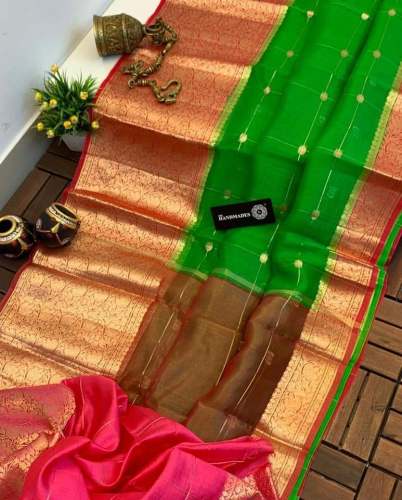 Fancy Banarasi Kora Silk Saree At Online Sale at Rs.1650 Piece in