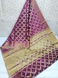 Fancy Cotton Silk Chaukdi Saree At Retail Price