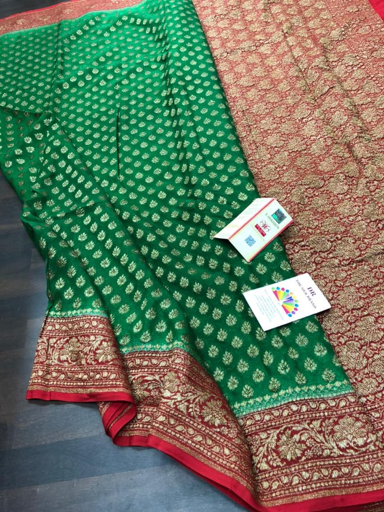 Georgette Banarasi Sarees All over Butti