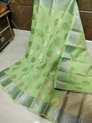 Get Banrasi Cotton Silk Butta Work Saree At Online