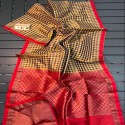 Handwoven Katan Silk Check Saree thumb 3