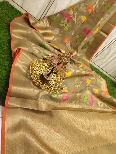 Kora Banarasi Organza Saree