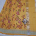 Linen embroidery Multi Designer Jaal Saree for Ladies