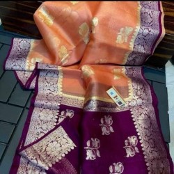 New Beautiful Design Kora Organza Butta Saree