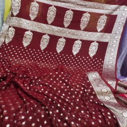 New Semi Georgette All Over Mutor Butti Saree