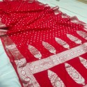 New Semi Georgette All Over Mutor Butti Saree thumb 7