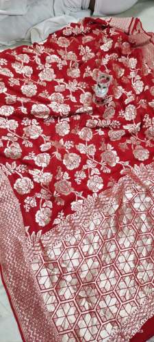 Pure Banarasi Handloom Chiffon Jaal Saree