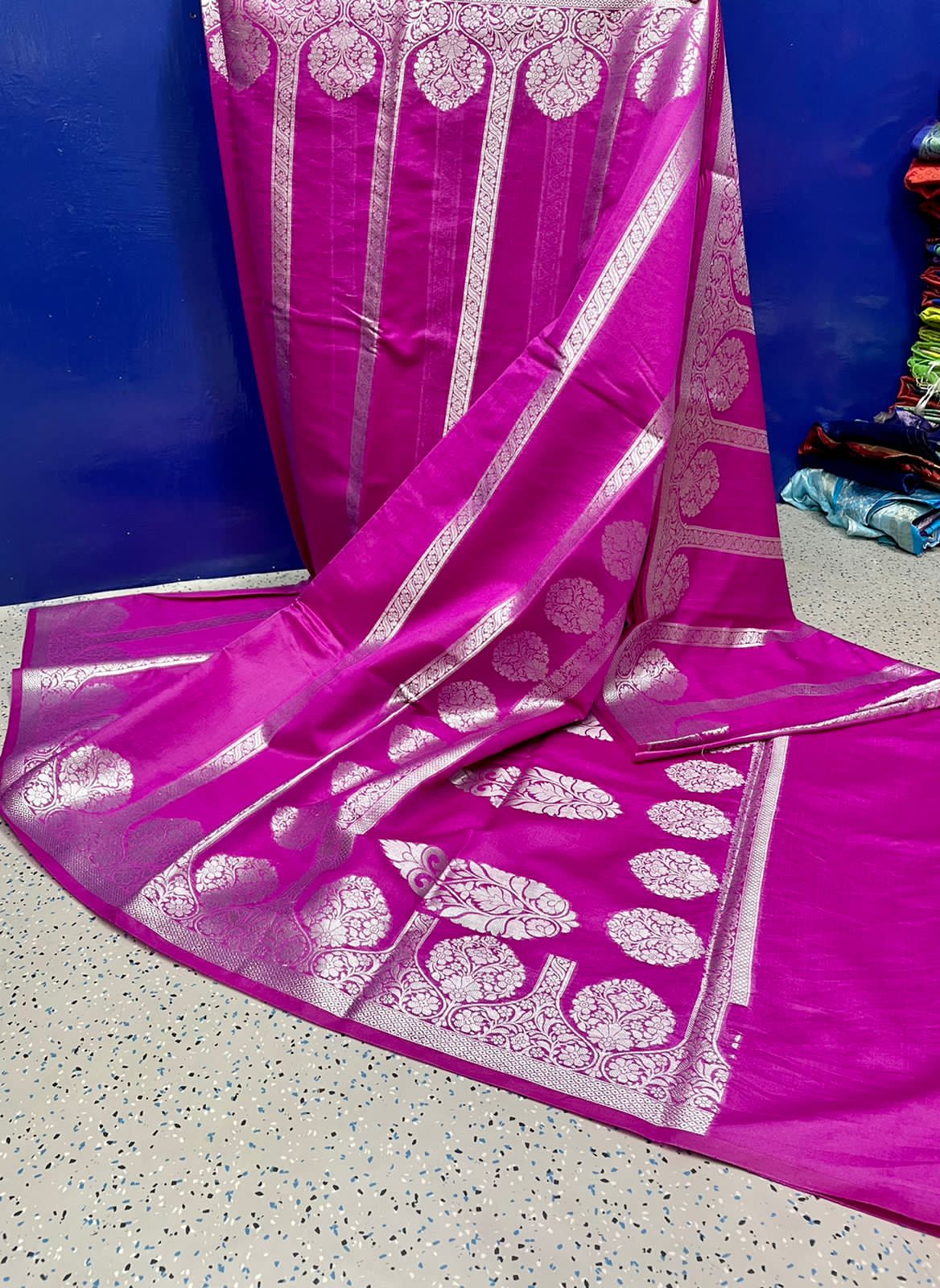 The Most Beautiful Design Georgette Silver Stripe Saree