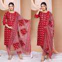 Beautiful Cotton Kurti Pant with Dupatta Set  thumb 1