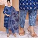 Beautiful Cotton Kurti Pant with Dupatta Set  thumb 7