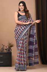 Kota Special Bagru Print Kota doria Saree 