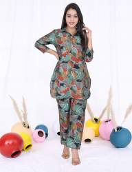  muslin silk printed Co ord set
