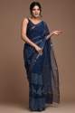 New Arrival Hand Made Block Print Kota Doria Saree  thumb 1