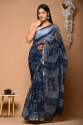 New Arrival Hand Made Block Print Kota Doria Saree  thumb 5