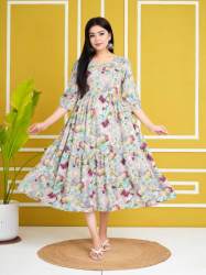 New digital print rayon  Fabric one piece