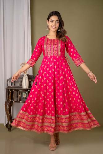 New latest Embroidery Rayon Frock 
