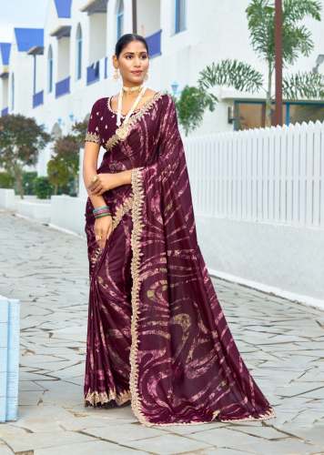 new velvet embroidery Work saree   