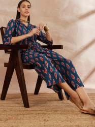 Rayon fabric printed jumpsuit
