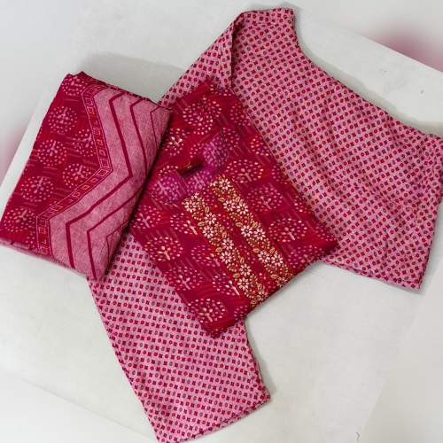 Rayon foil print 3 pcs suit