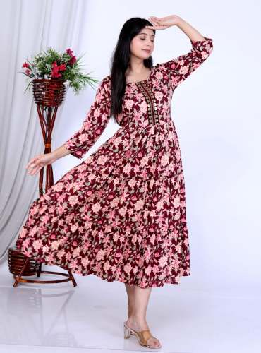 Rayon Full flayed Printed kurti 