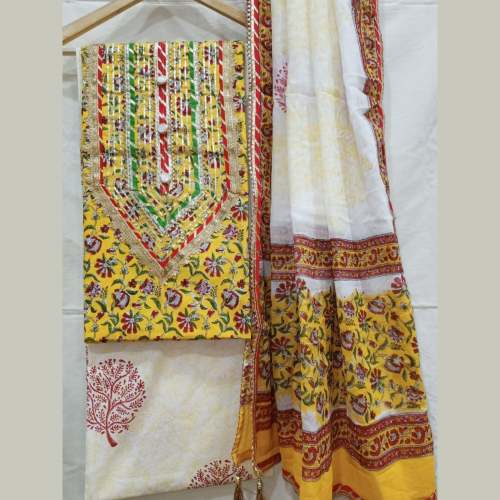 Jaipur Gotta Patti Cotton Suit Material  by Srishti Textile