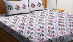 Jaipur Printed Cotton Bedsheets - White
