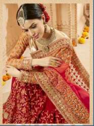 New Arrival Heavy Work Red Embroidery Saree