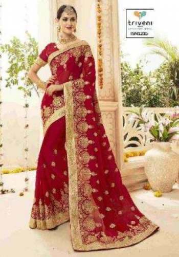 New Collection Embroidery Work Saree For Women by Peppy Collection