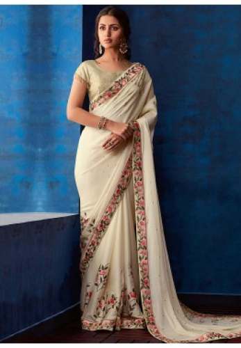 Designer Embroidered Lace Border Saree by Panash India