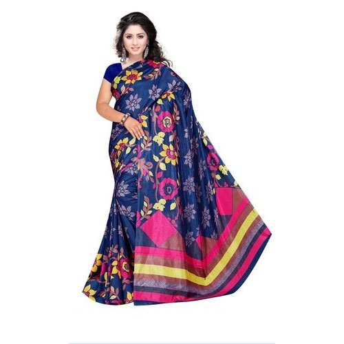 Polyester Silk Printed Saree For Party Wear by Vishakha Silk Mills