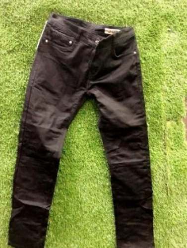 Mens Casual Wear Black Plain Cotton Jeans