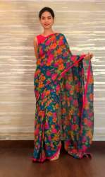 Beautiful Ready-To-Wear Printed Georgette Saree 