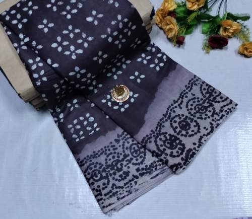 cotton Fabric Bathik Print Saree by Shakthi Sarees and Apparels