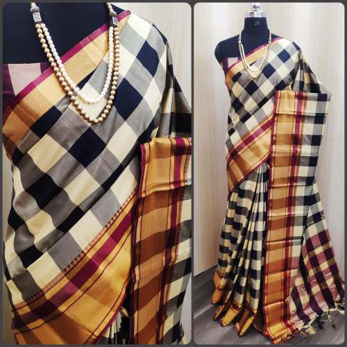 Exclusive Handloom Checks Saree