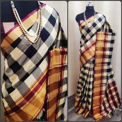 Exclusive Handloom Checks Saree