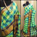 Exclusive Handloom Checks Saree thumb 5