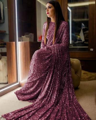 Georgette Sequence Work Saree